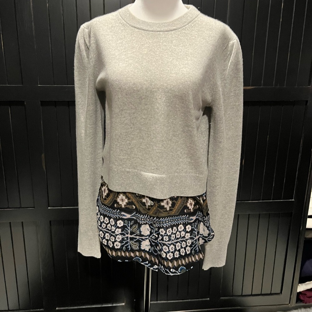 Veronica Beard Cashmere Sweater with Patterned bottom